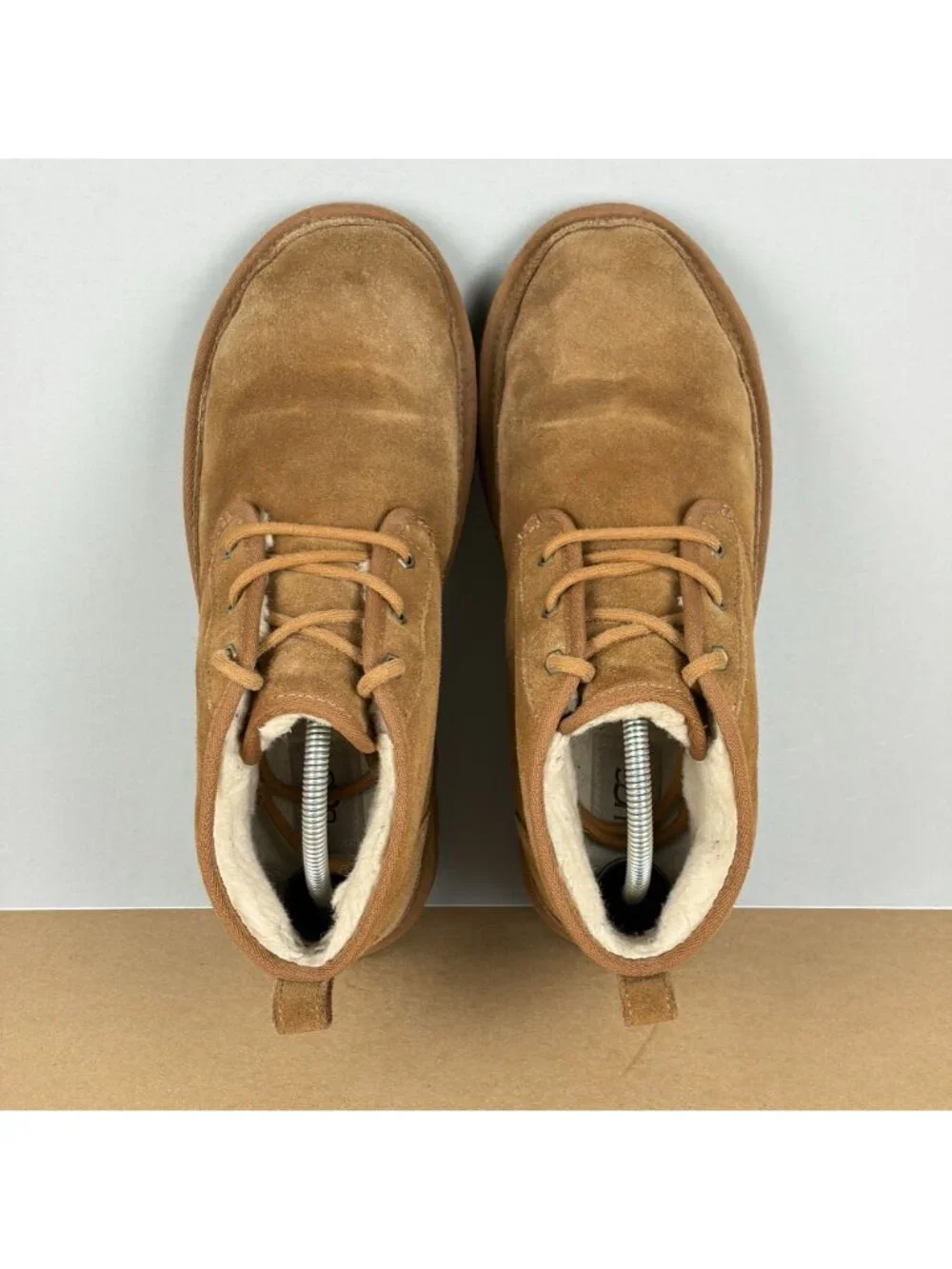 UGG Neumel Suede Shearling Lined Chukka Boot Mens 10 Tan Lace Up Casual